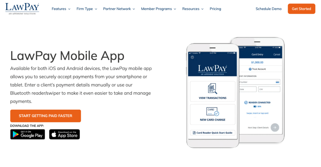 The LawPay mobile app is one of the best legal apps for billing and invoicing.