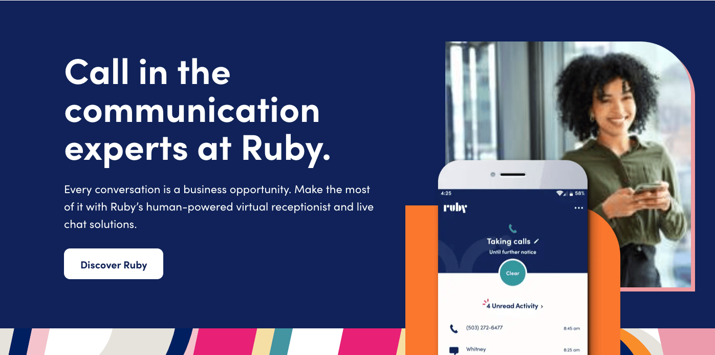 Ruby is a virtual reception and live chat service for legal teams.